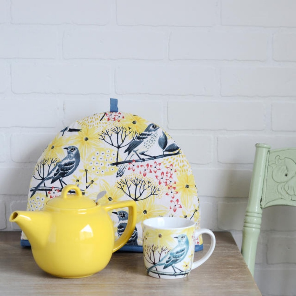 NOW DESIGN Tea Cozy Mockingbird Bird Print NWT